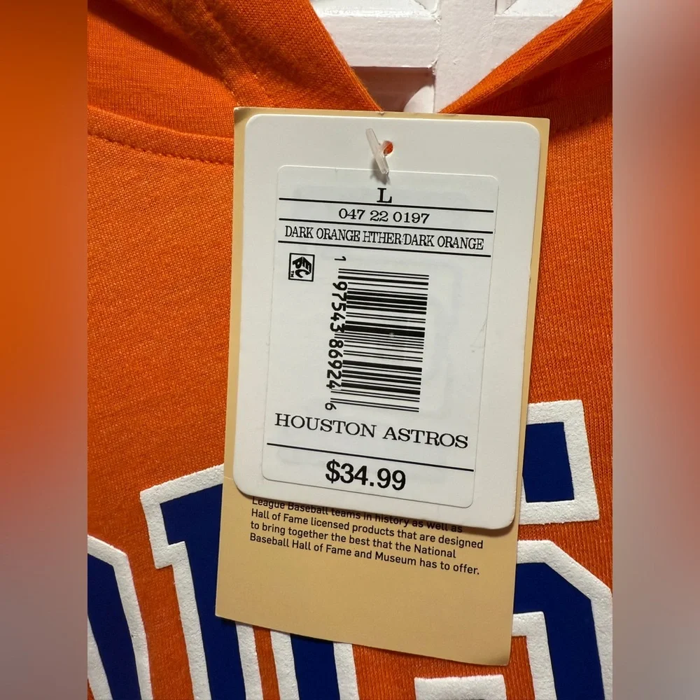 NWT MLB Houston Astros Men’s Lightweight Hoodie - Picture 2 of 7